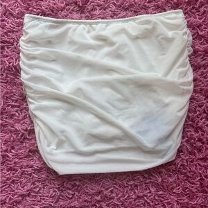 White Ruched Skort
